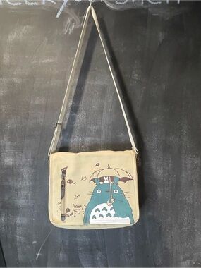 Totoro Canvas Messenger Bag Crossbody Anime Kawaii Studio Ghibli Style